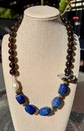Lapis Lazuli & Baroque Pearl Vintage Statement Necklace