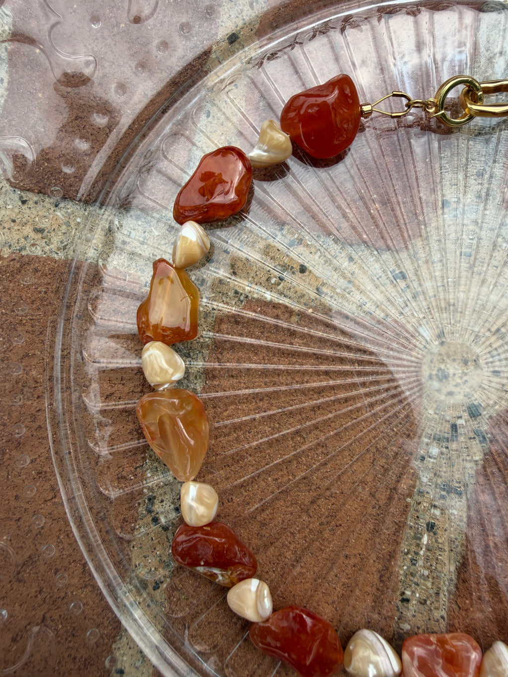 The Phoenix Bloom Red Agate & Sunstone Necklace