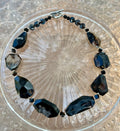 Dark Geode Power Black Druzy Agate Statement Necklace