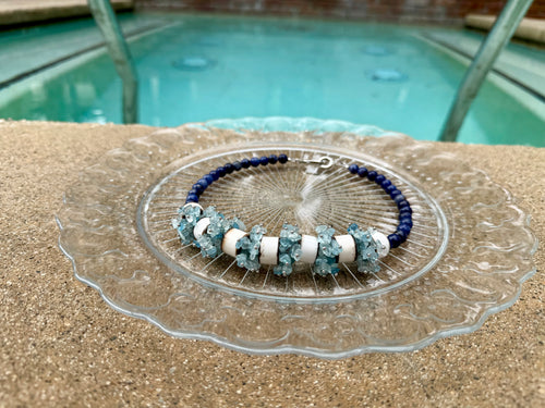 Cosmic Bloom Sodalite & Aquamarine Necklace