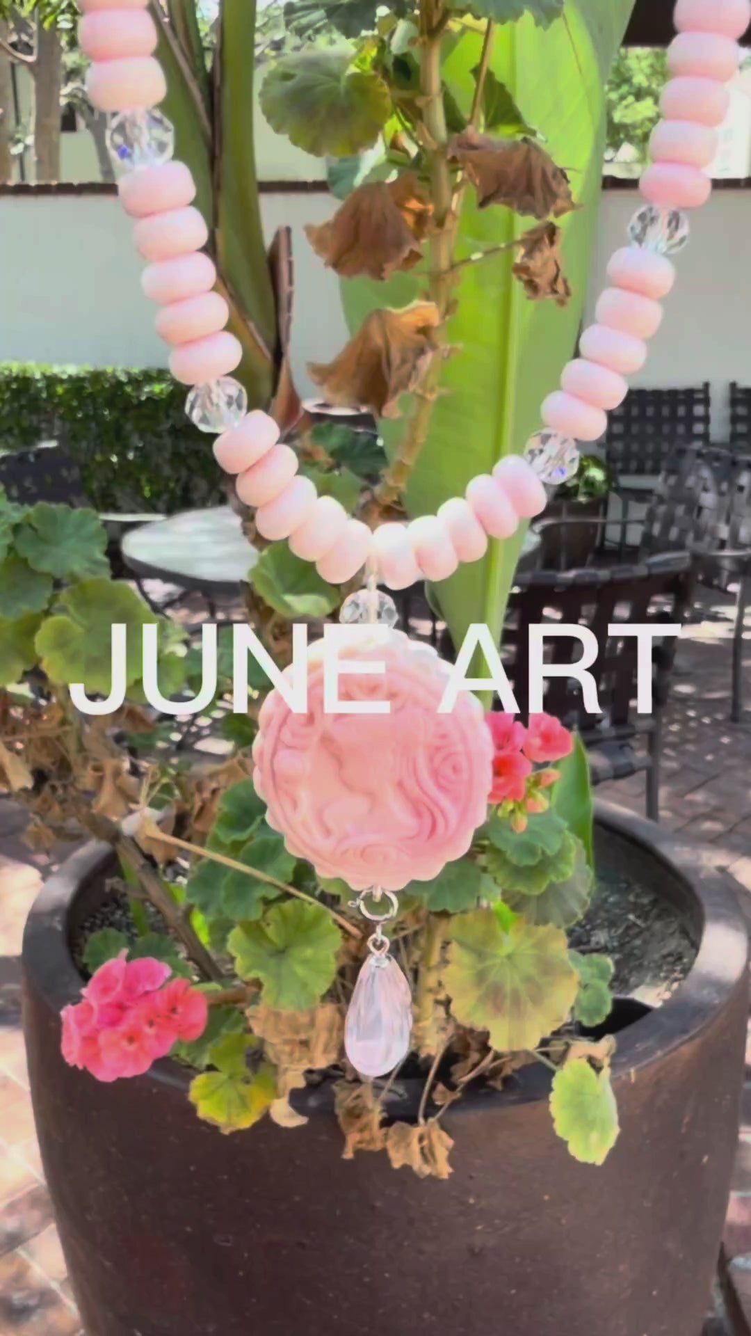 Pink Queen Conch Shell & Sailor Moon Rose Quartz Pendant Necklace